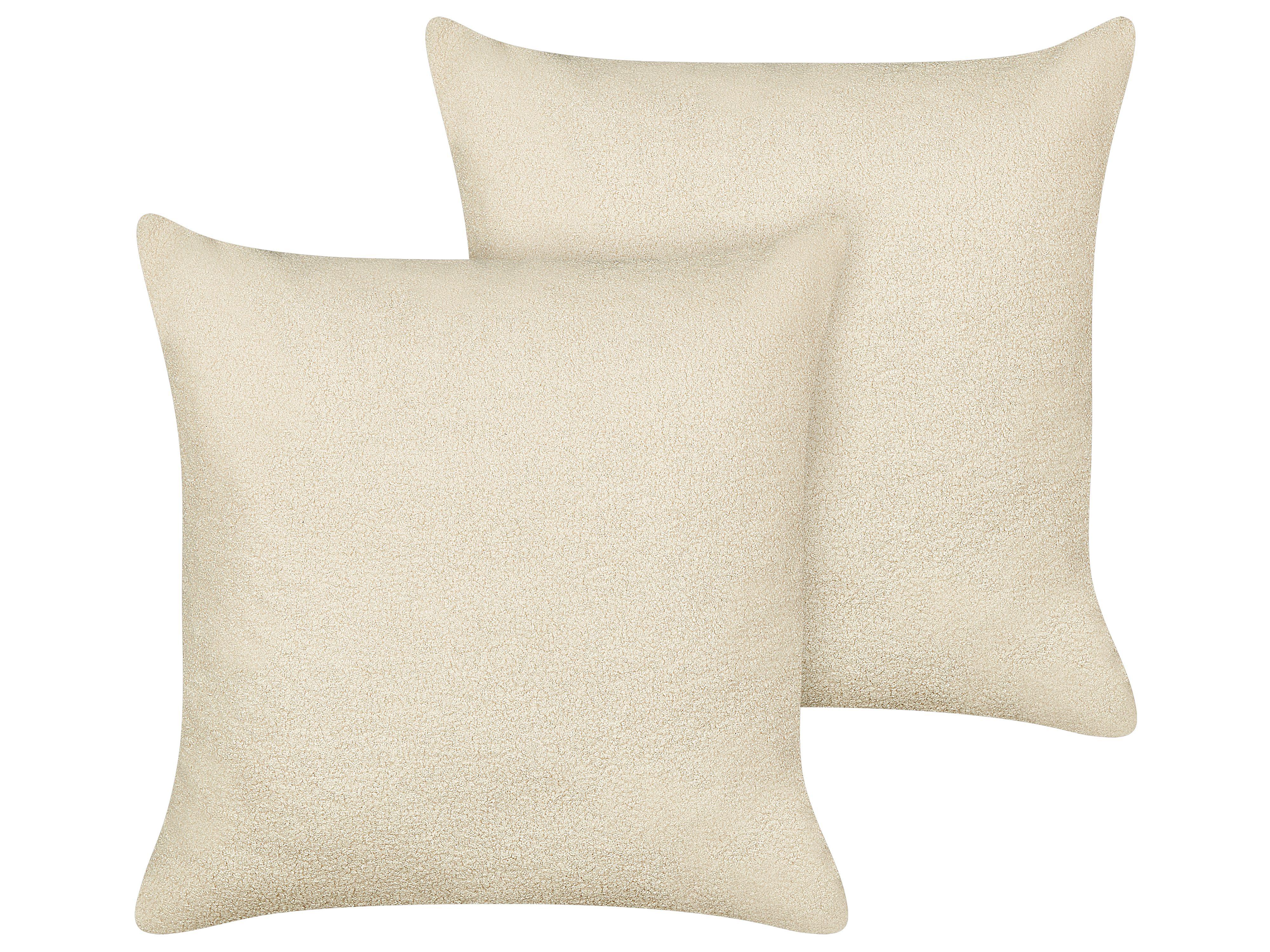 DEKOKISSEN 2er-Set Beige 60/60 cm Leuzea - Beige, Textil (60/60cm) - Beliani