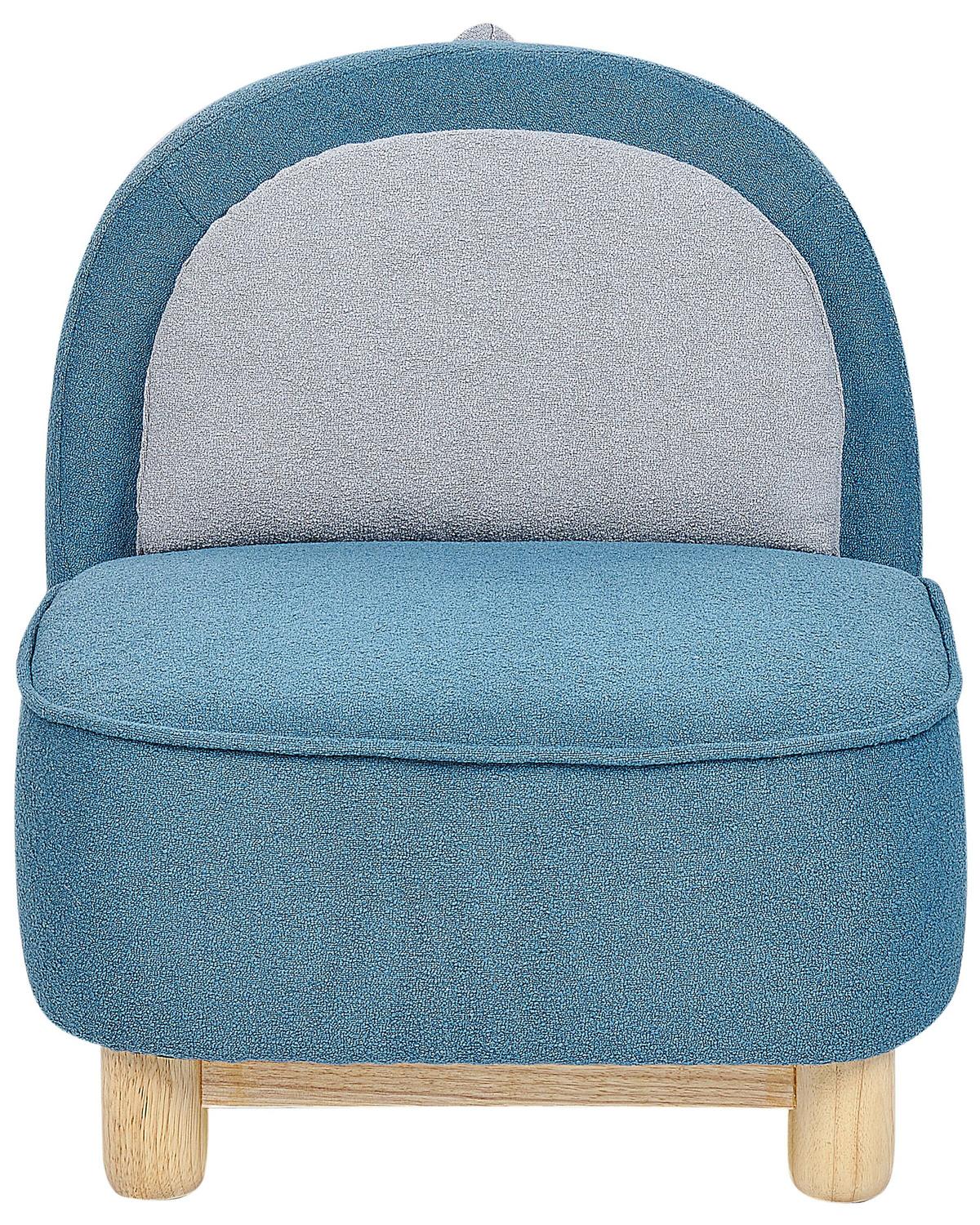 KINDERSESSEL Dinosaurier Stoff Blau Faborg - Blau/Dunkelgrau, Textil (50/56/47cm) - Beliani