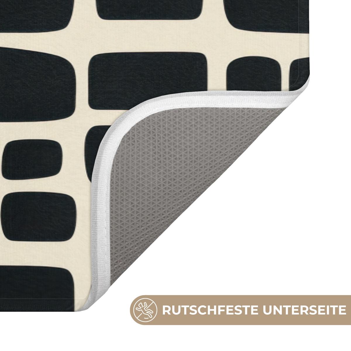 BADEMATTE Modern - Bio - Schwarz 120x60 cm - Anthrazit, Textil (120/60cm) - OnlyWow