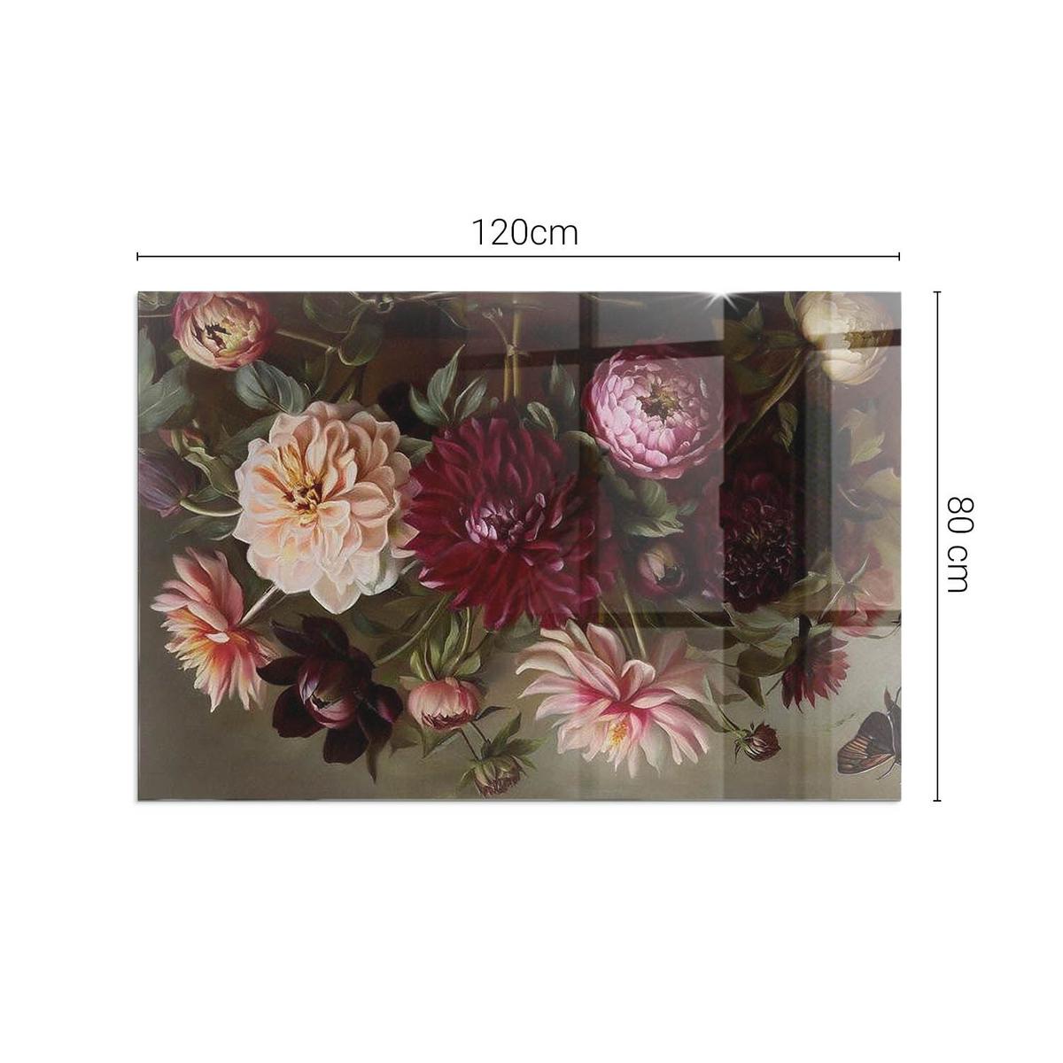 GLASPLATTE für Kamin 120x80 cm - Weinrot, Glas (120/80/0.4cm) - TULUP