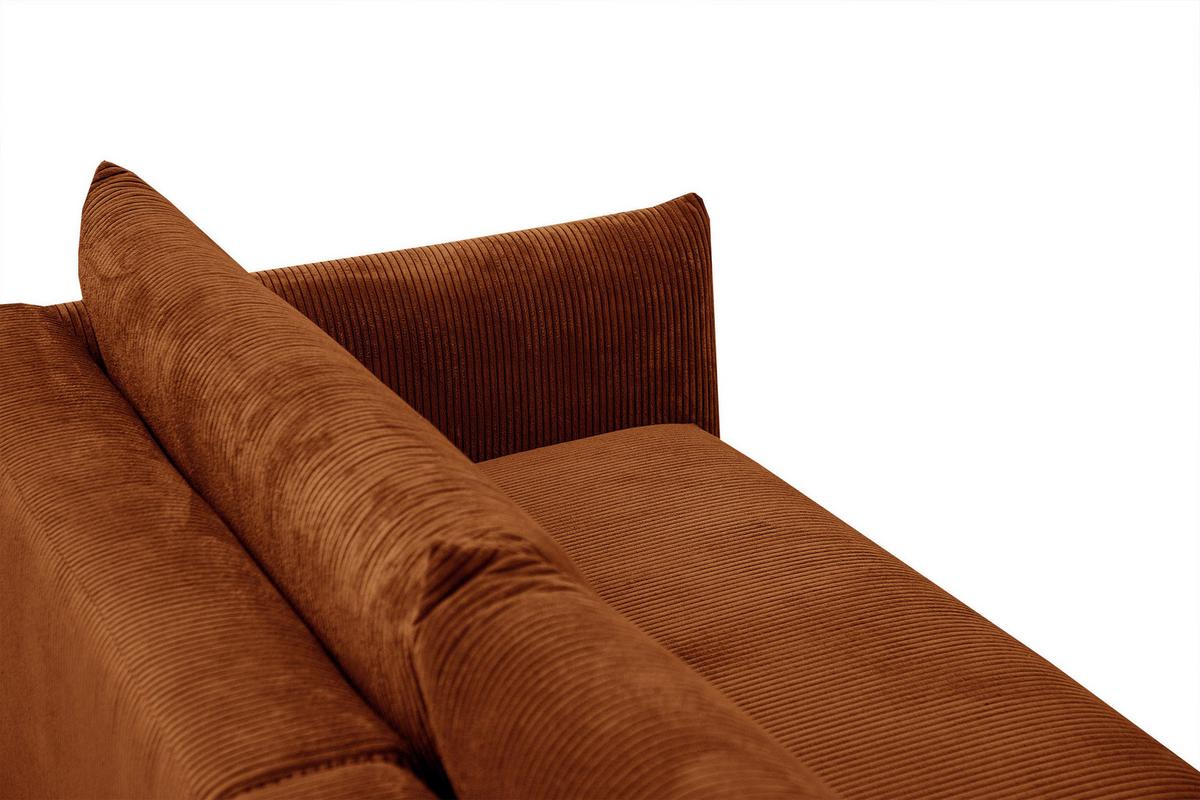 ECKSOFA TAUER 5-Sitzer, orange - Schwarz/Orange, Holzwerkstoff/Kunststoff (174/292cm) - Wozimo
