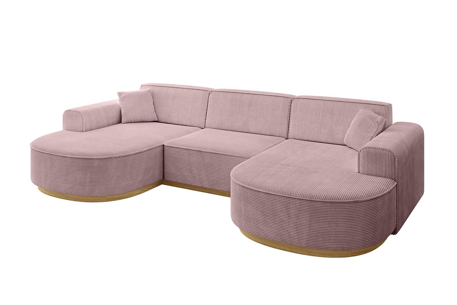WOHNLANDSCHAFT MARI-U1-v2 - 303x171x83 cm Rosa Cord - Rosa, Holzwerkstoff/Textil (303/83/171cm) - ALTDECOR