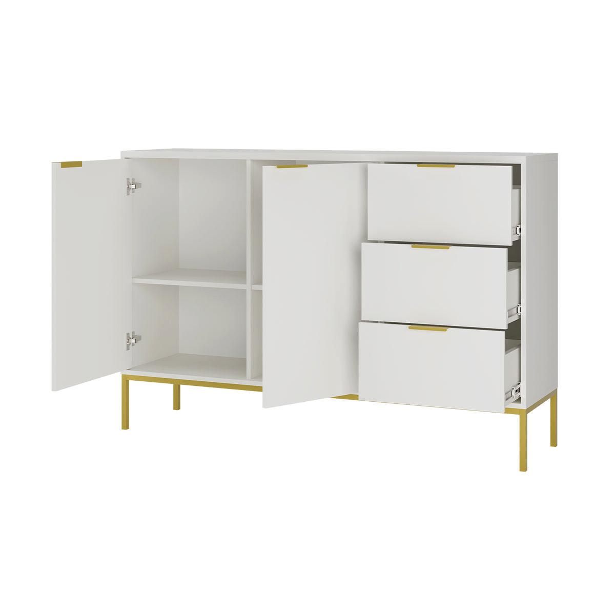SIDEBOARD Seattle Weiß - Goldfarben/Weiß, Holzwerkstoff (150/100.4/40cm) - Petits-meubles