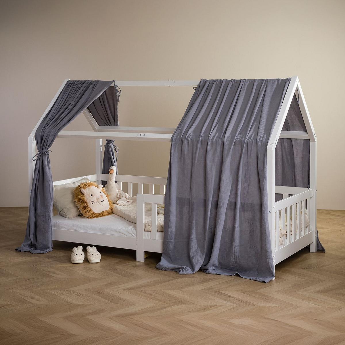 HAUSBETT-HIMMEL NENA - Grau, Textil - IDIMEX