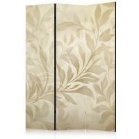 PARAVENT Einseitig Bedruckter 3-tlg 135x172 cm Beige Bl tter Boho - Beige, Holz/Textil (135/172/3cm) - Muralo