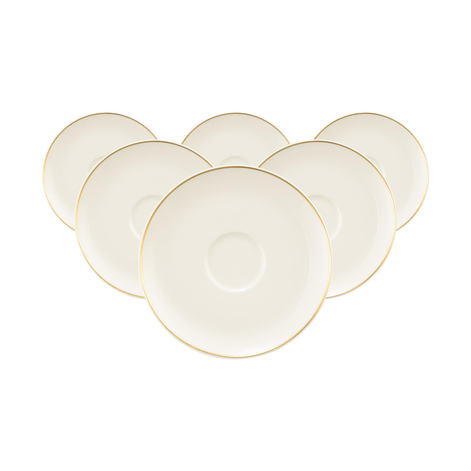 KOMBI-UNTERTASSEN Savona Goldlinie creme ø 13 cm 6er Set - Creme, Keramik (13cm) - Seltmann Weiden