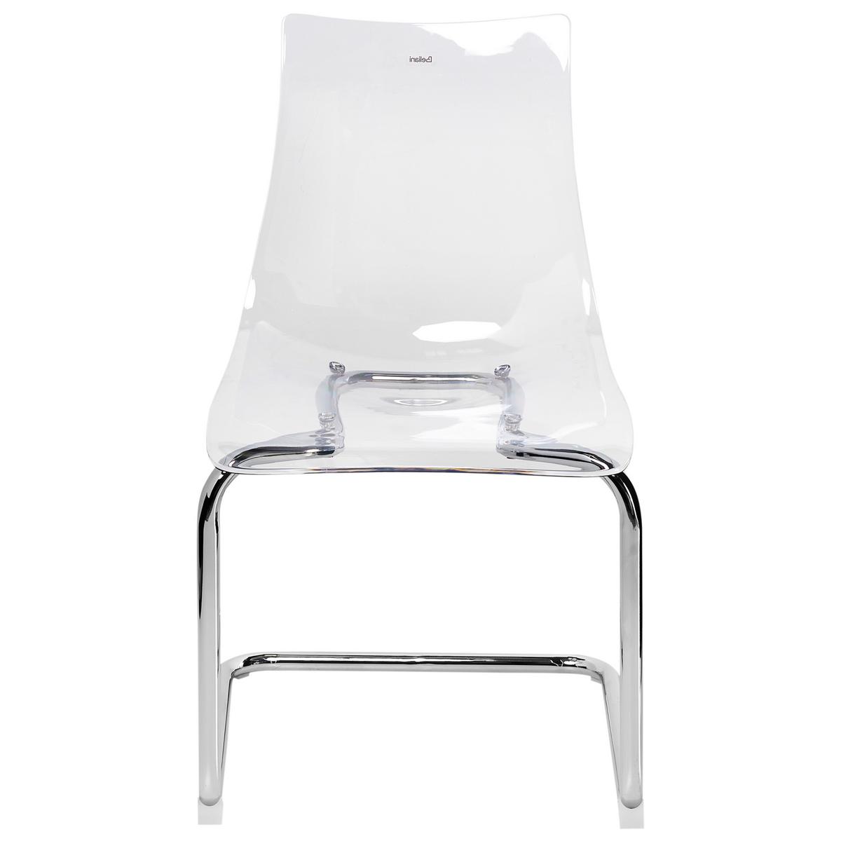 ESSZIMMERSTUHL Transparent Marshall - Transparent/Silberfarben, Kunststoff (48/81/48cm) - Beliani