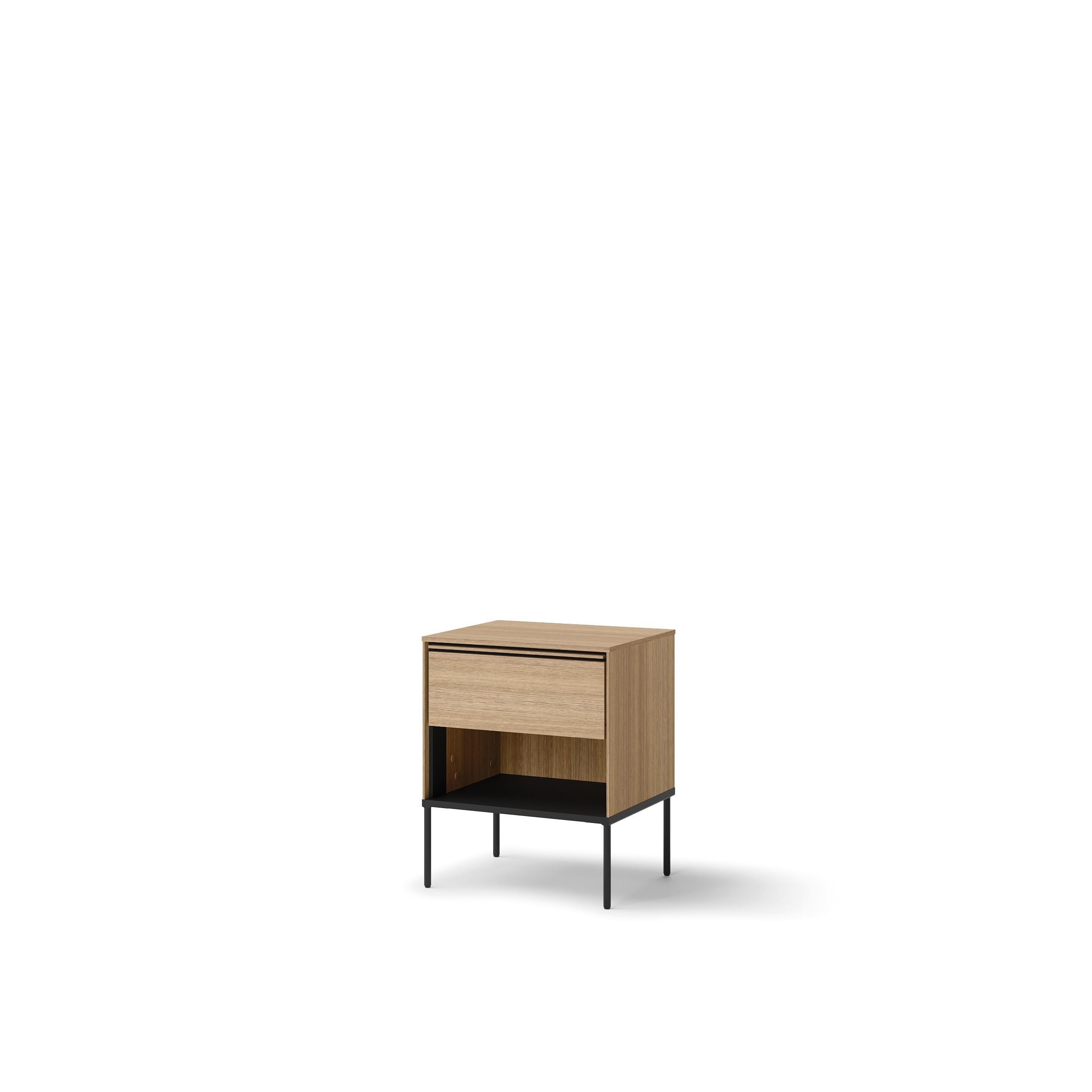 NACHTTISCH VISSO VI-10 Eiche linear - Eichefarben, Holzwerkstoff (41/51/62cm) - Lookway