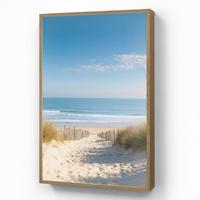 WANDLEUCHTE MIT AKKU Strand - Meer - Düne - Sand - Sommer 60x90 cm - Sandfarben, Holzwerkstoff (60/90/8cm) - OnlyWow