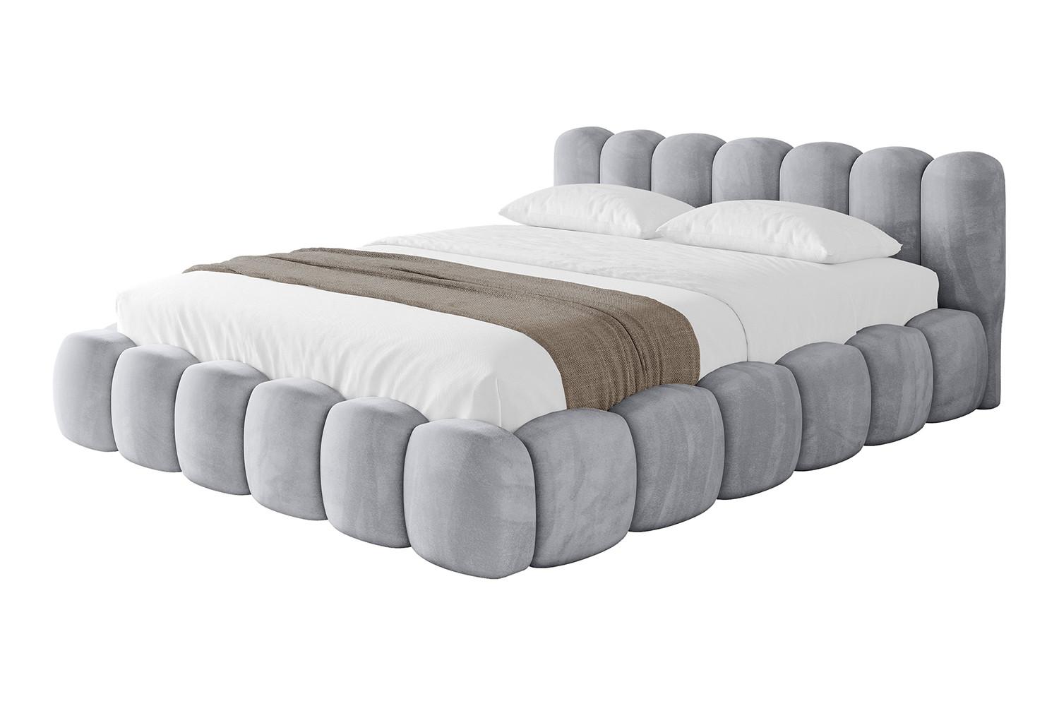 POLSTERBETT mit Bettkasten und Lattenrost, Boxbett ohne Matratze - SENA-v1 180x200 Hellgrau - Hellgrau, Holzwerkstoff/Textil (180/200cm) - ALTDECOR