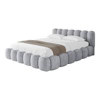 POLSTERBETT mit Bettkasten und Lattenrost, Bett mit Matratze H3/H4 - SENA-v1 180x200 Hellgrau - Hellgrau, Holzwerkstoff/Textil (180/200cm) - ALTDECOR