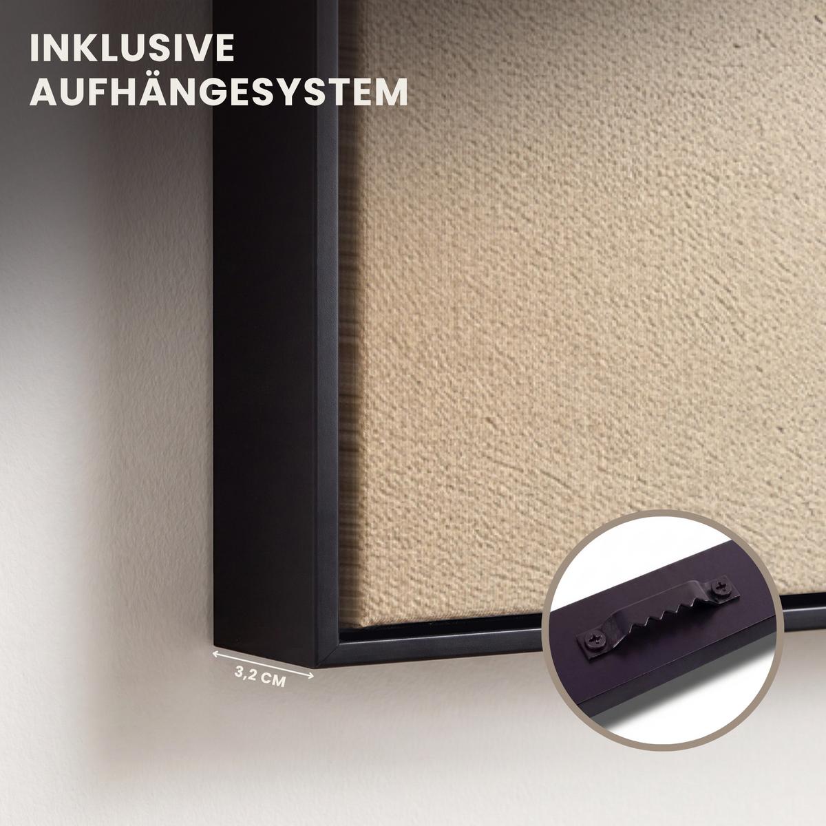 LEINWAND Bilder mit Rahmen - Beige - Natur - Abstrakt - Modern - 90x140 - Beige, Textil (90/140cm) - MuchoWow