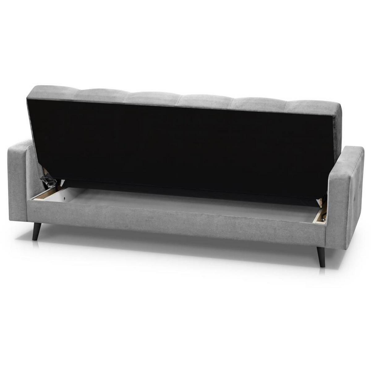 3-SITZER Schlafsofa Nancy Bis hellgrau - Hellgrau, Holz/Textil (220/89/93cm) - Beautysofa