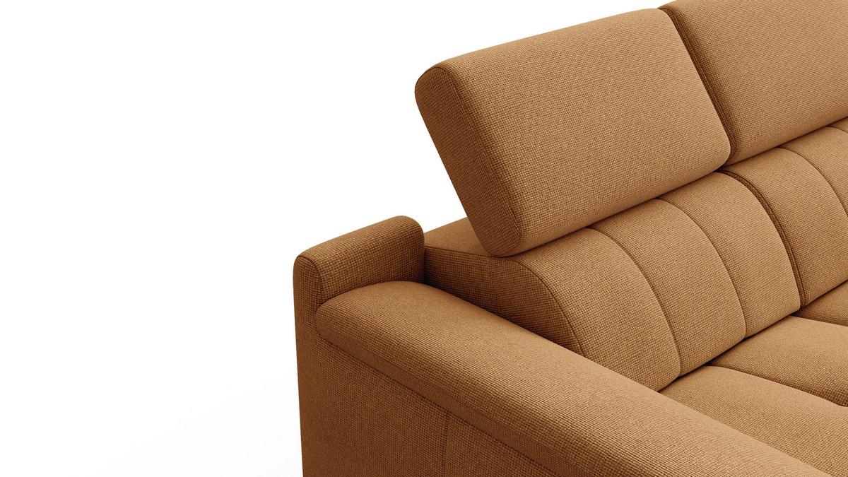 RELAXSOFA FIERO 2-Sitzer mit 2 Relaxfunktionen, orange - Schwarz/Orange, Holzwerkstoff/Textil (170/82/103cm) - Wozimo