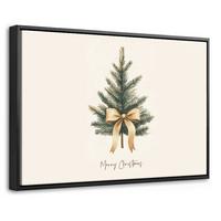 LEINWAND Bilder mit Rahmen - Weihnachtsbaum - Weihnachten - Frohe Weihnachten - Beige - 30x20 - Sandfarben, Textil (30/20cm) - MuchoWow
