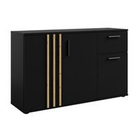 SIDEBOARD Turell 3D1SZ Schwarz 120/73/35 cm – Kommode mit Schublade - Schwarz, Holzwerkstoff/Kunststoff (120/73/35cm) - AX Living