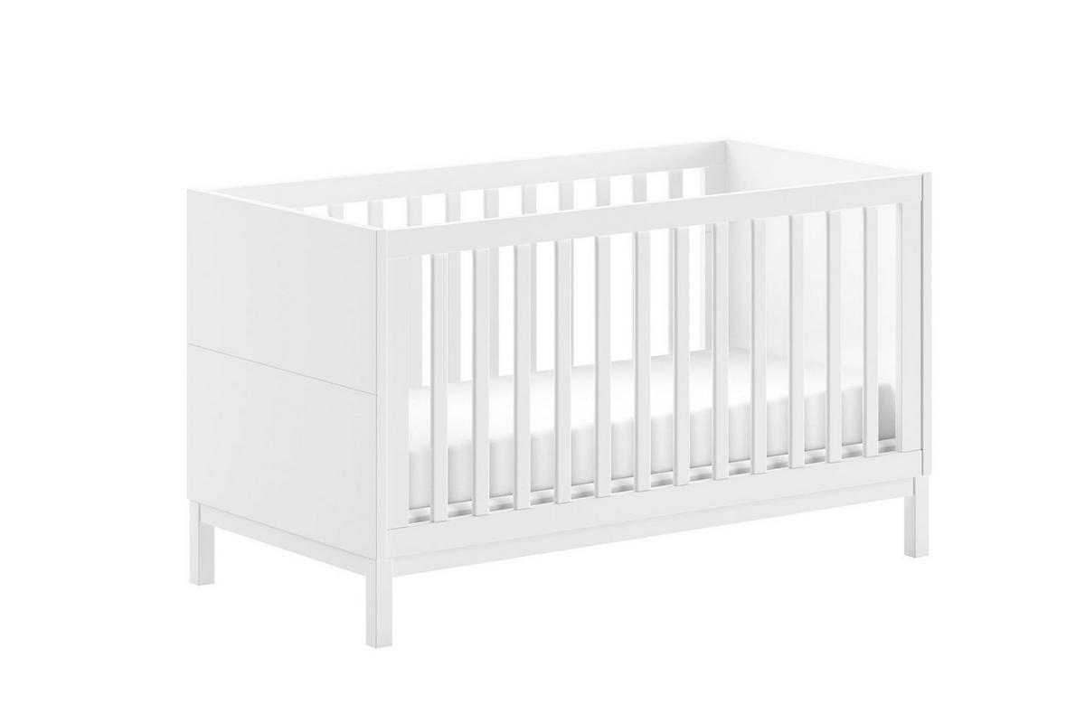 BABYBETT Keely 70x140 Kiefer MDF weiß höhenverstellbar - Weiß, Holz (70/140cm) - 58aufmkessel