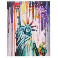 ÖLGEMÄLDE FREIHEITSSTATUE HANDGEMALT Mehrfarbig - Multicolor, Textil (80/100cm) - MCW
