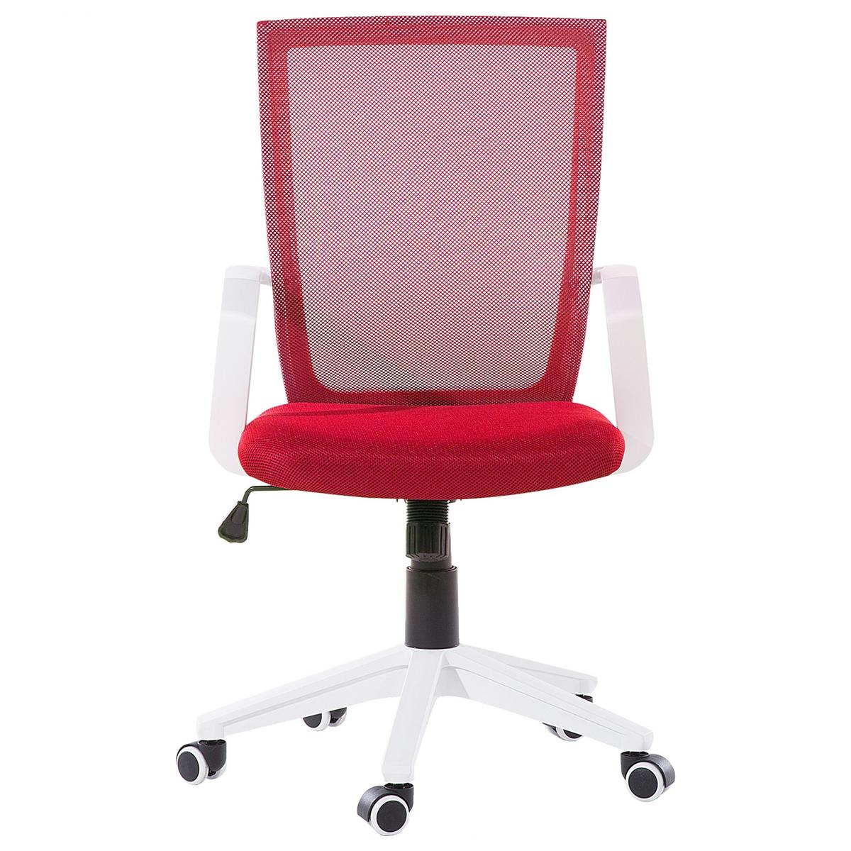 BÜROSTUHL Polyester Rot Relief - Rot, Kunststoff/Textil (55/96/55cm) - Beliani