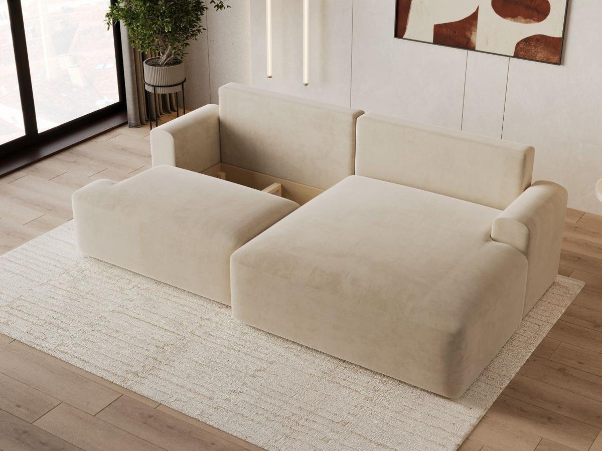 ECKSOFA Serene Beige Links - Beige, Holz/Textil (259/145cm) - Graingold