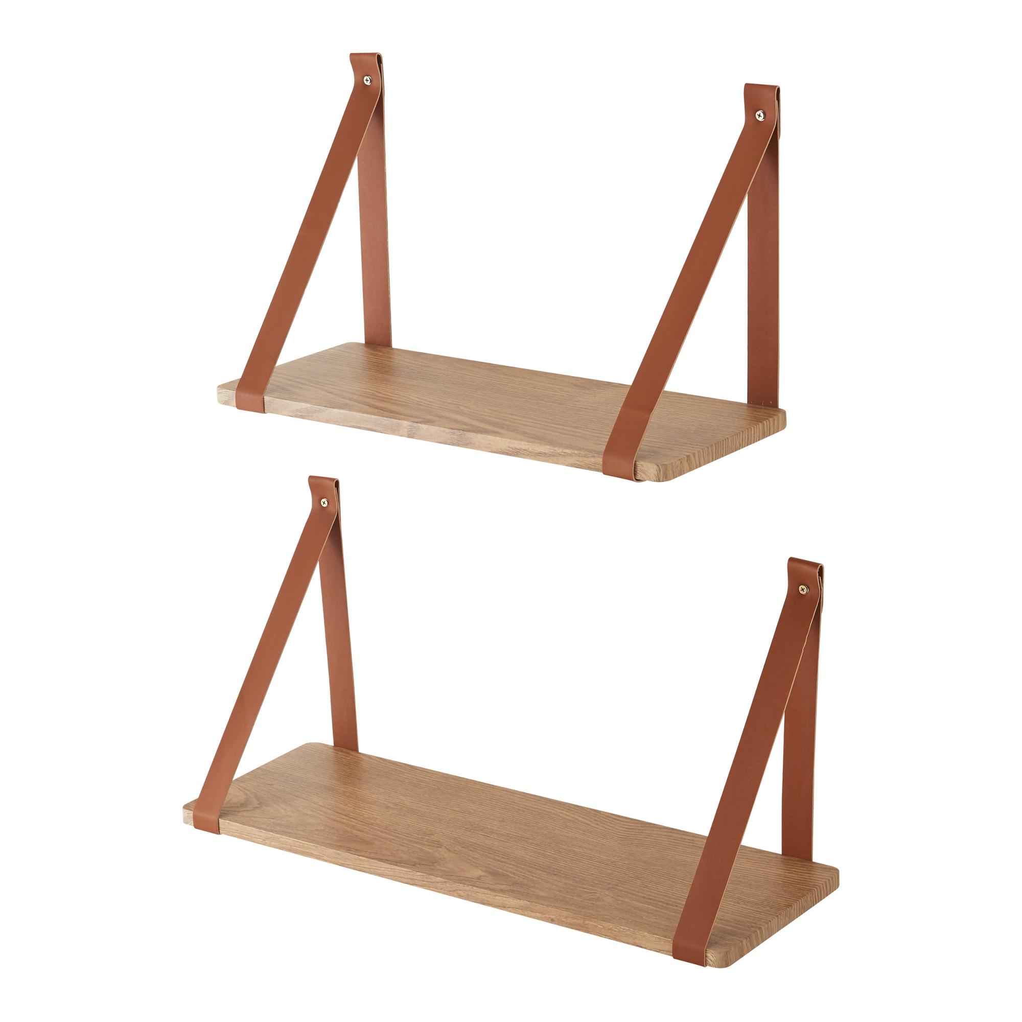 WANDREGAL-SET 2 TLG. Utsira - Eichefarben, Holzwerkstoff (20/30/60cm) - [en.casa]