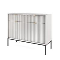 KOMMODE STELLARE 104/83/39 cm mit 2 Schubladen 2 Türen Grau - Grau, Holzwerkstoff (104/83/39cm) - MASSENO