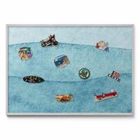 MAGNETTAFEL 100x70 cm Weißer Rahmen Dunkle Steinstruktur - Multicolor, Metall (100/70/0.4cm) - TULUP