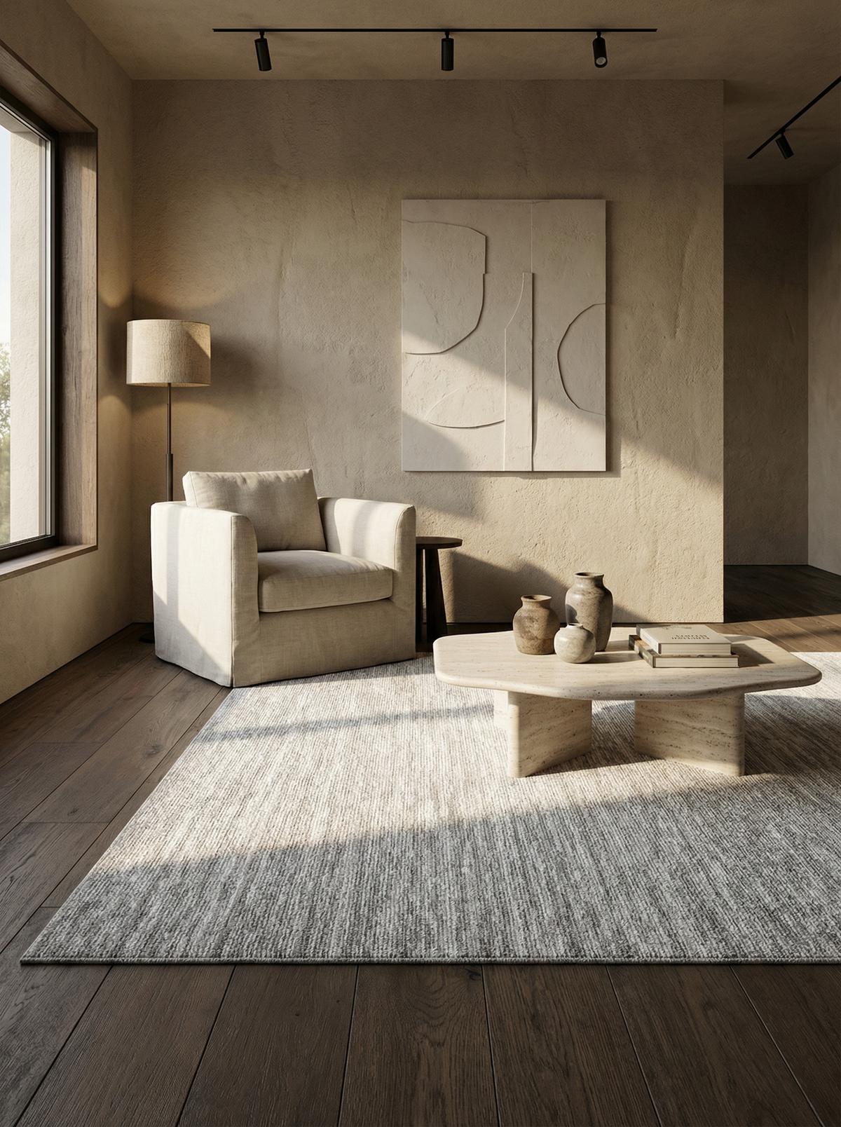 KURZFLORTEPPICH AMMER, einfarbig, Creme, 280 x 370 cm - Beige, Textil (370/280cm) - KADIMA DESIGN