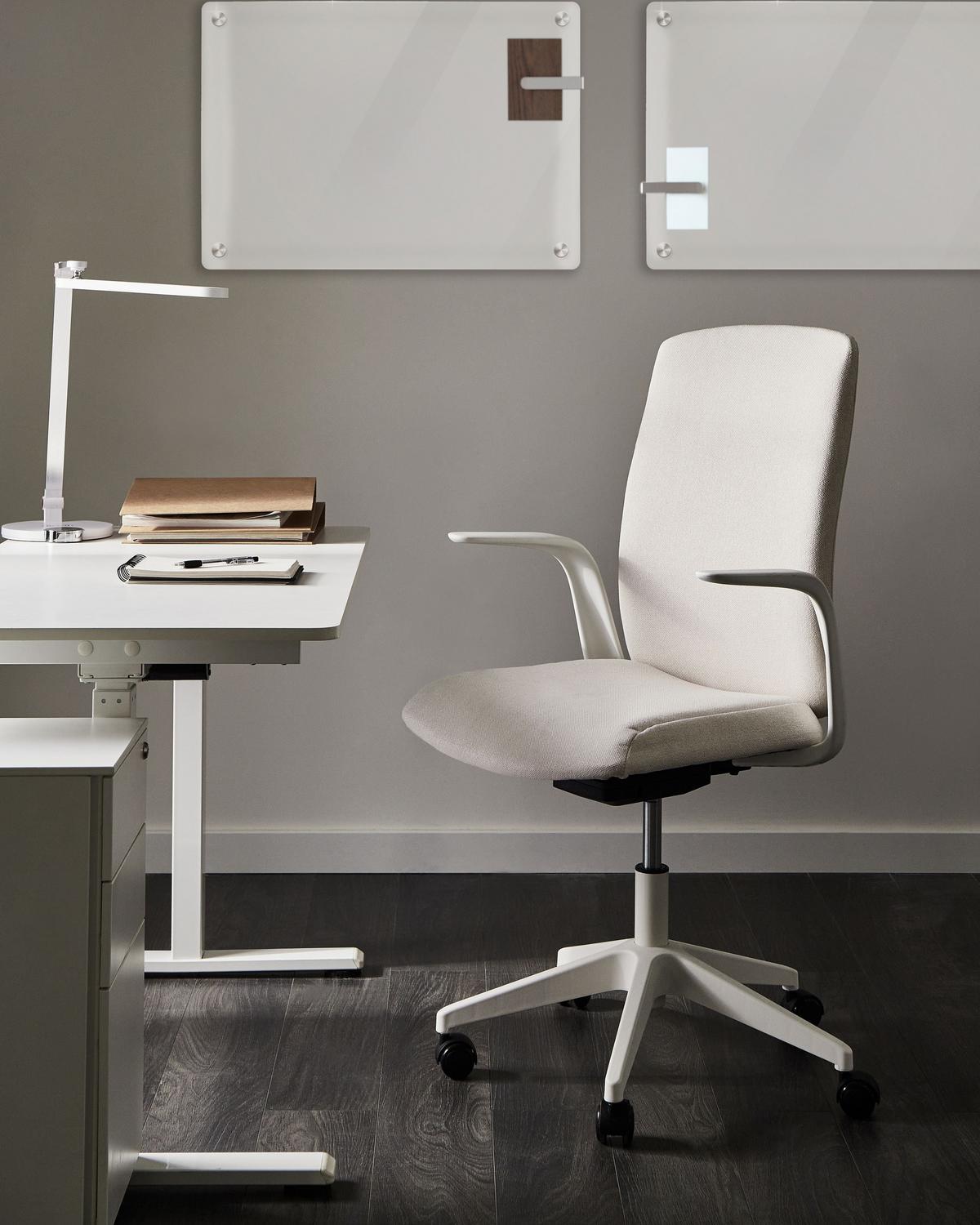 BÜROSTUHL Stoff Hellbeige Captain - Beige, Textil (62/100/58cm) - Beliani