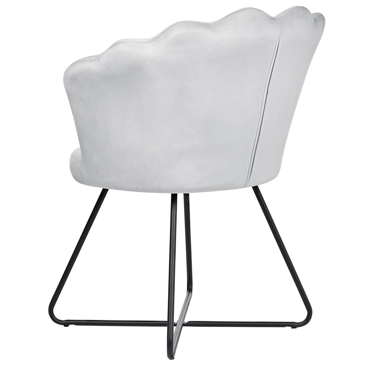 SESSEL Samtstoff Grau Lovelock - Grau, Textil/Metall (67/86/70cm) - Beliani