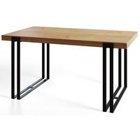 ESSZIMMERTISCH ROSA 140X80X77 cm, Farbe: CRAFT, mit Metallbeinen in Farbe Schwarz - Schwarz/Braun, Holzwerkstoff (140/80/77cm) - Alpi-Möbel