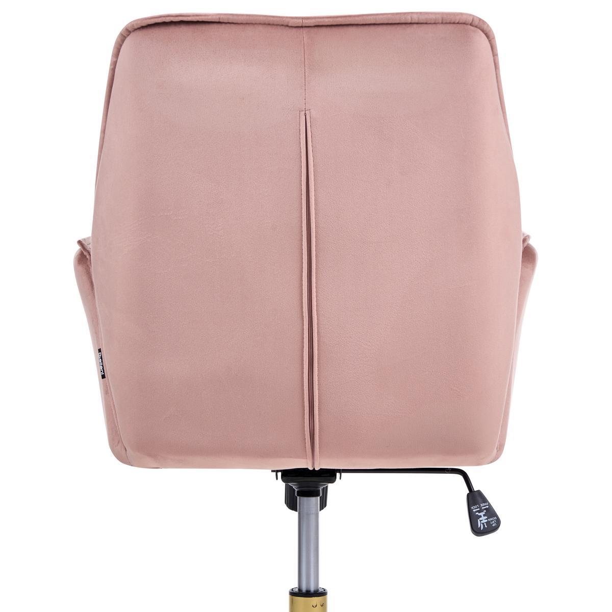 SCHREIBTISCHSTUHL Samtstoff Rosa Celara - Pink, Textil (60/87/60cm) - Beliani