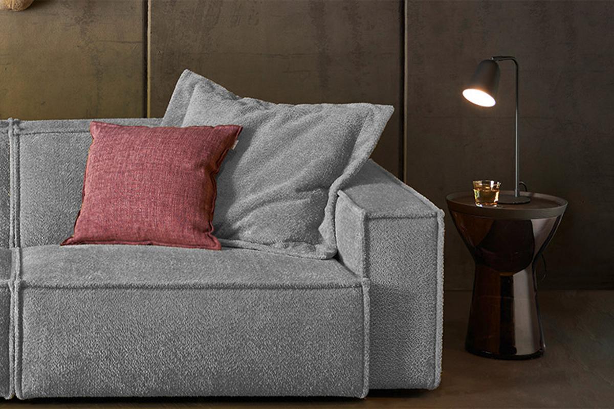 SOFA SAMU Grau Webstoff - Schwarz/Grau, Kunststoff/Textil (256/72/106cm) - KAWOLA
