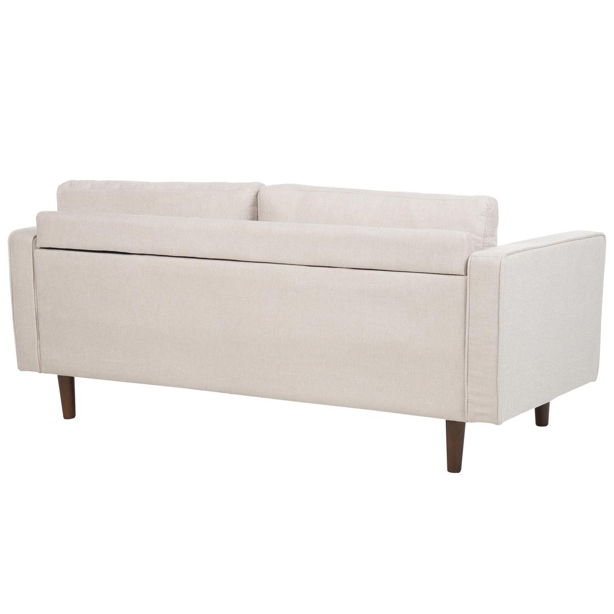 3-SITZER-SOFA hellbeige Nurmo - Dunkelbraun/Beige, Textil (177/78/74cm) - Beliani