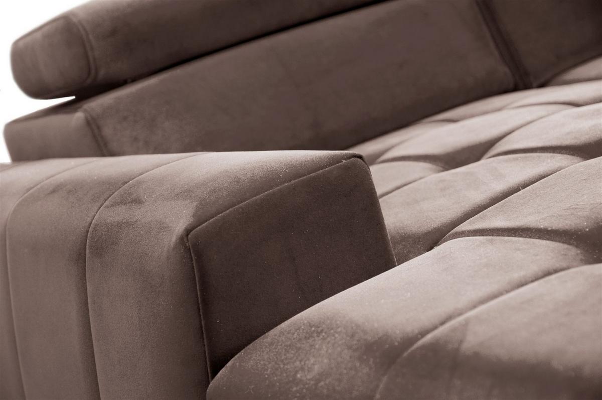 ECKSOFA Agnesa Xs In Salvador - Braun, Holzwerkstoff/Textil (260/200cm) - Fun Möbel