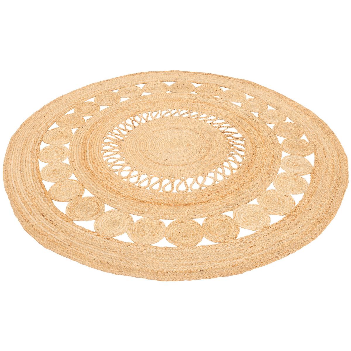 NATURFASER TEPPICH JUTE SALSA MODERN RUND - Beige, Textil (100/100cm) - Pergamon