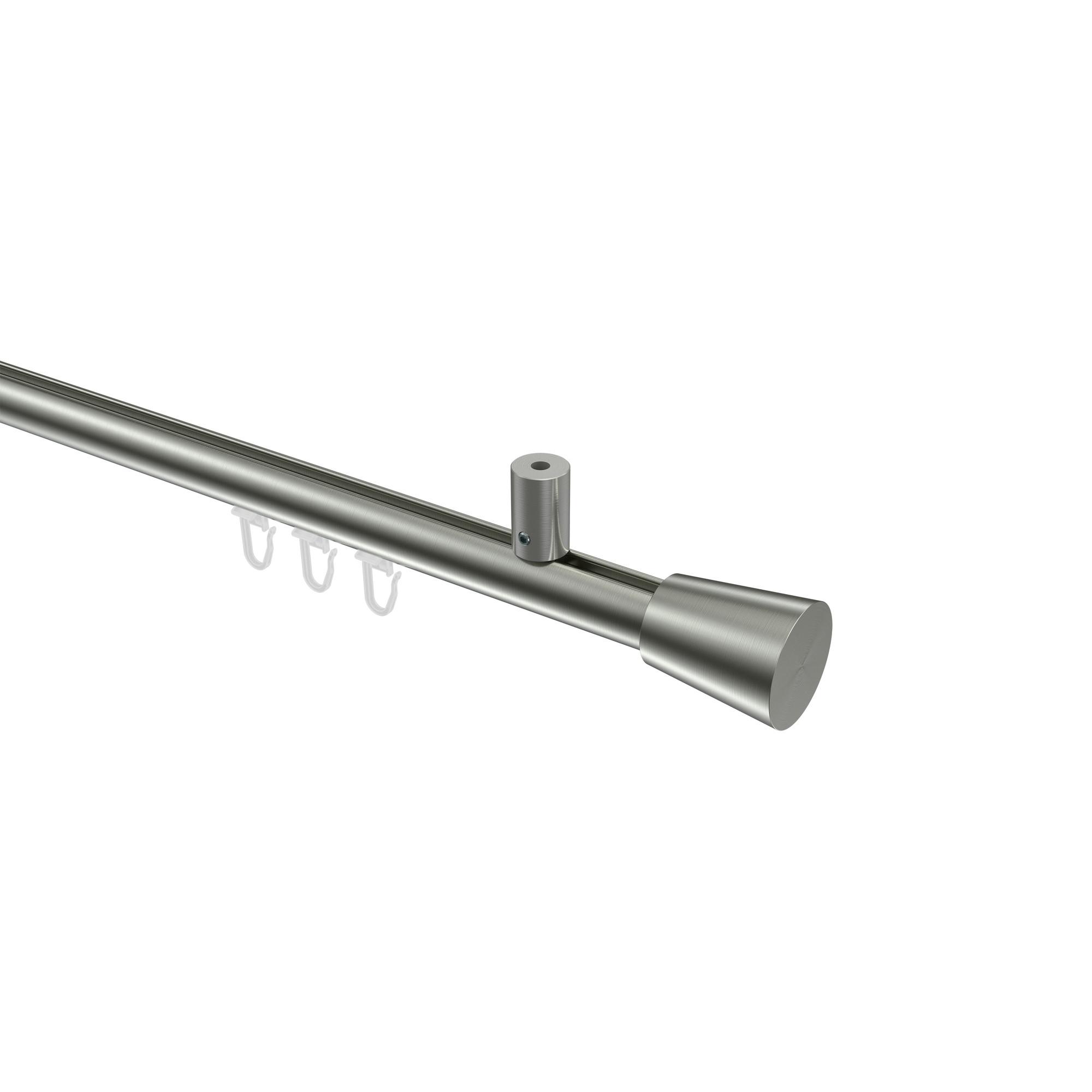 GARDINENSTANGE INNENLAUF Sonius Sitra 160 cm, 1-läufig, 20 mm Ø Edelstahl-Optik - Edelstahlfarben, Metall (160cm) - INTERDECO
