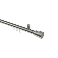 GARDINENSTANGE INNENLAUF Sonius Sitra 160 cm, 1-läufig, 20 mm Ø Edelstahl-Optik - Edelstahlfarben, Metall (160cm) - INTERDECO