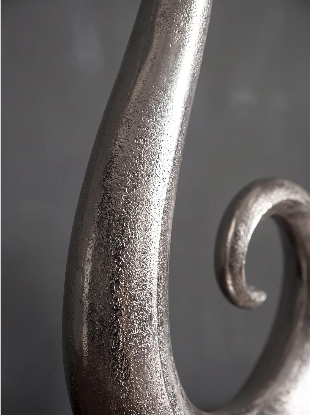 BODENVASE BAVENO, Aluminium, handgefertigt, Silber, 48 x 10 x 100 cm - Silberfarben, Metall (100cm) - KADIMA DESIGN