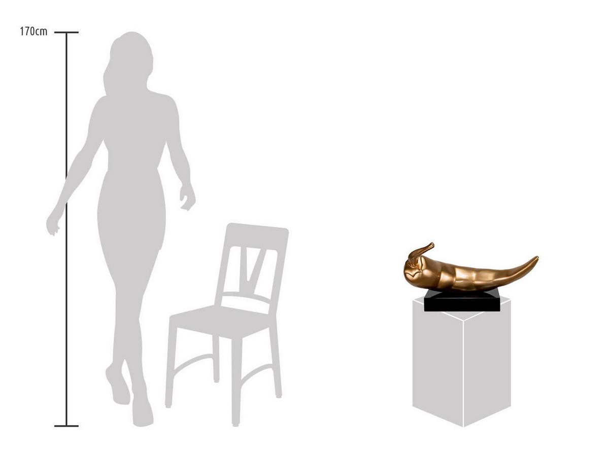 SKULPTUR Gold 48/55 cm - Goldfarben, Stein (4.2/55/17cm) - KUNSTLOFT