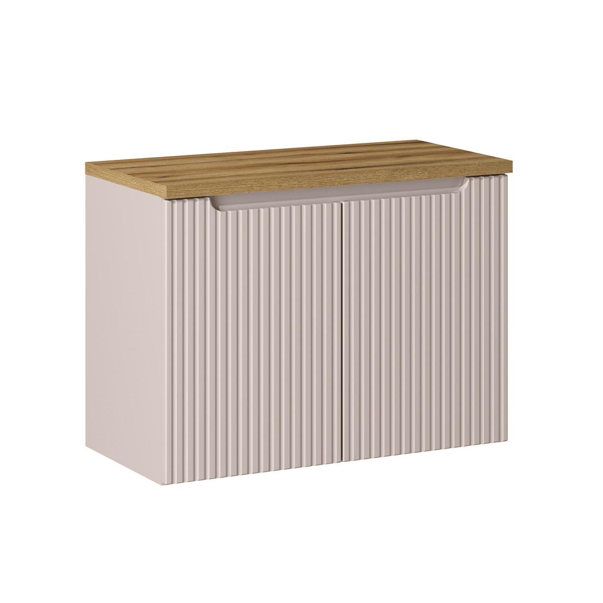 WASCHTISCHUNTERSCHRANK 80cm Riva Kaschmir - Beige, Holzwerkstoff (80/57/40cm) - Petits-meubles