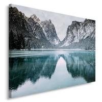 LEINWANDBILD Berg Landschaft Natur - Grau, Textil (100/70cm) - Feeby
