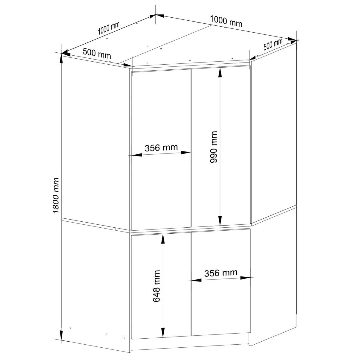 KLEIDERSCHRANK Eiche Artisan, Weiß 180/100/50 - Eiche Artisan/Weiß, Holzwerkstoff (100/180/50cm) - RAUMHIRSCH FURNITURE