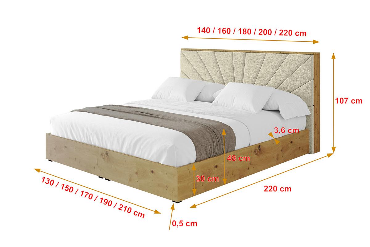 POLSTERBETT mit Bettkasten und Lattenrost, Boxbett ohne Matratze - ENZO6 180x200 Beige - Taupe, Holzwerkstoff/Textil (180/200cm) - ALTDECOR