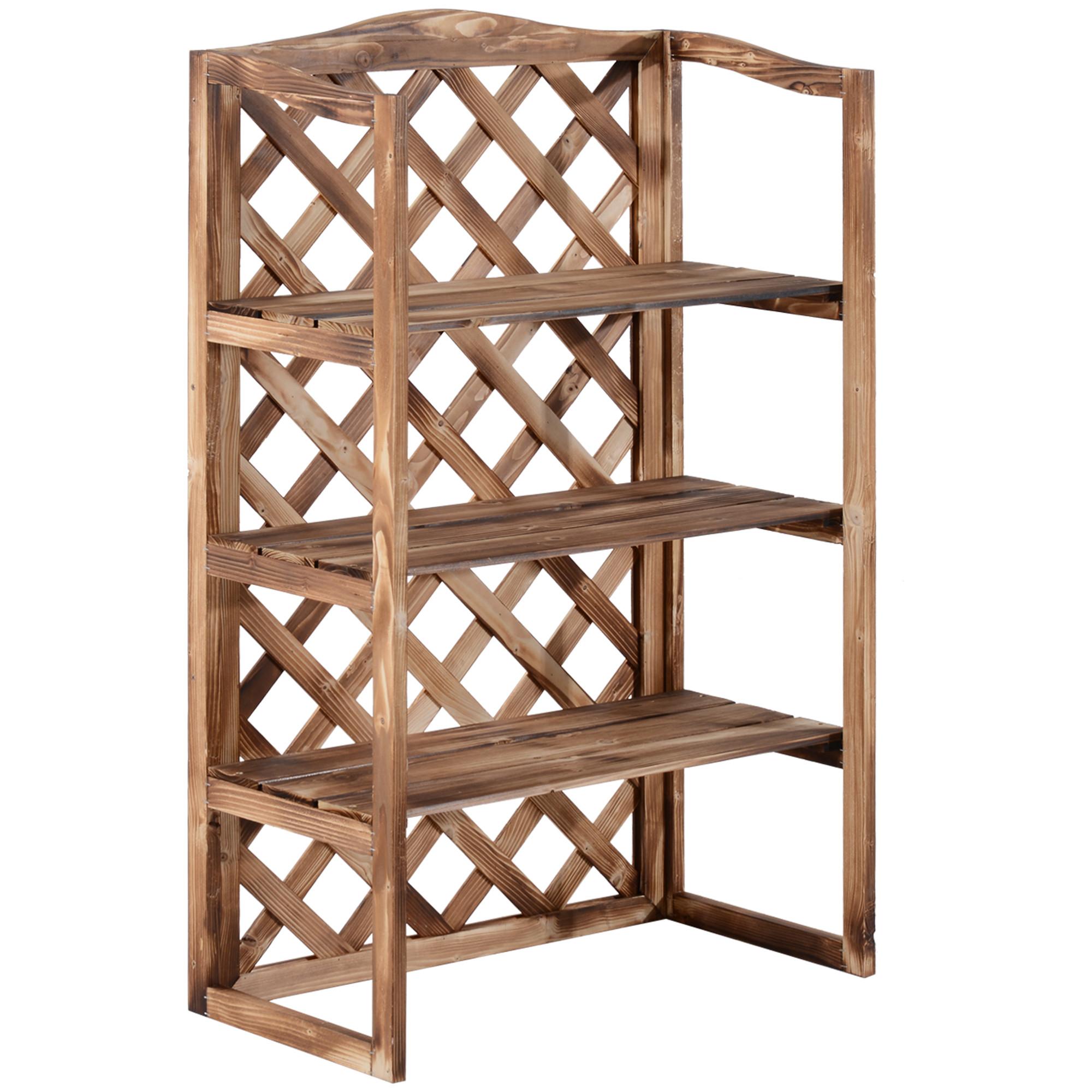 BLUMENSTÄNDER, Tannenholz, Naturholz - Naturfarben, Holz (38/120/75cm) - Outsunny