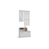 GARDEROBE praktisch Garderoben-Set mit Spiegel Weiß 85/180/24 - Weiß, Holzwerkstoff (85/180/24cm) - RAUMHIRSCH FURNITURE