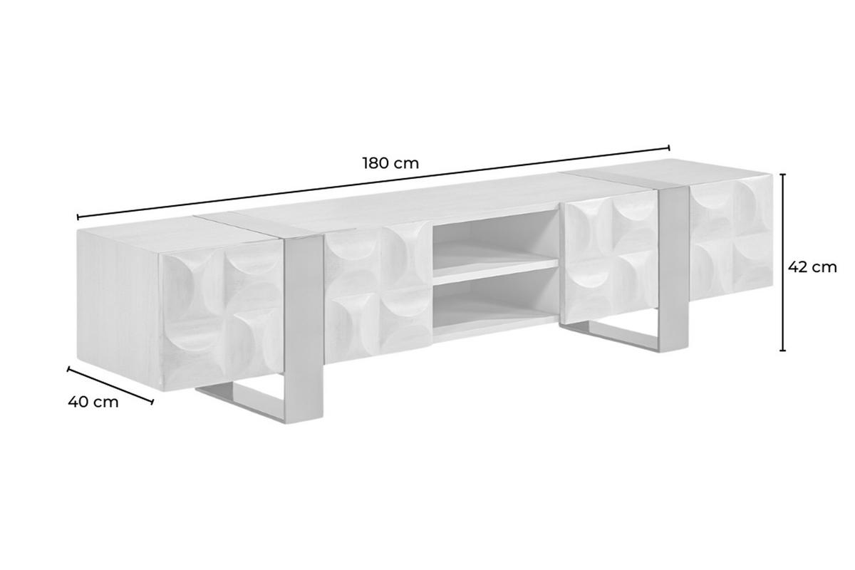 LOWBOARD MARGO Grau Holz, Metall - Grau, Holzwerkstoff/Metall (180/42/40cm) - KAWOLA