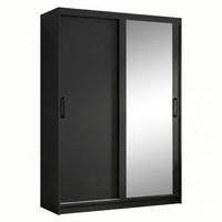 SCHWEBETÜRENSCHRANK Hela mit 2 Türen und Schubkasteneinsatz, 120 cm, Schwarz - Schwarz, Holzwerkstoff (120/205/60cm) - Beautysofa