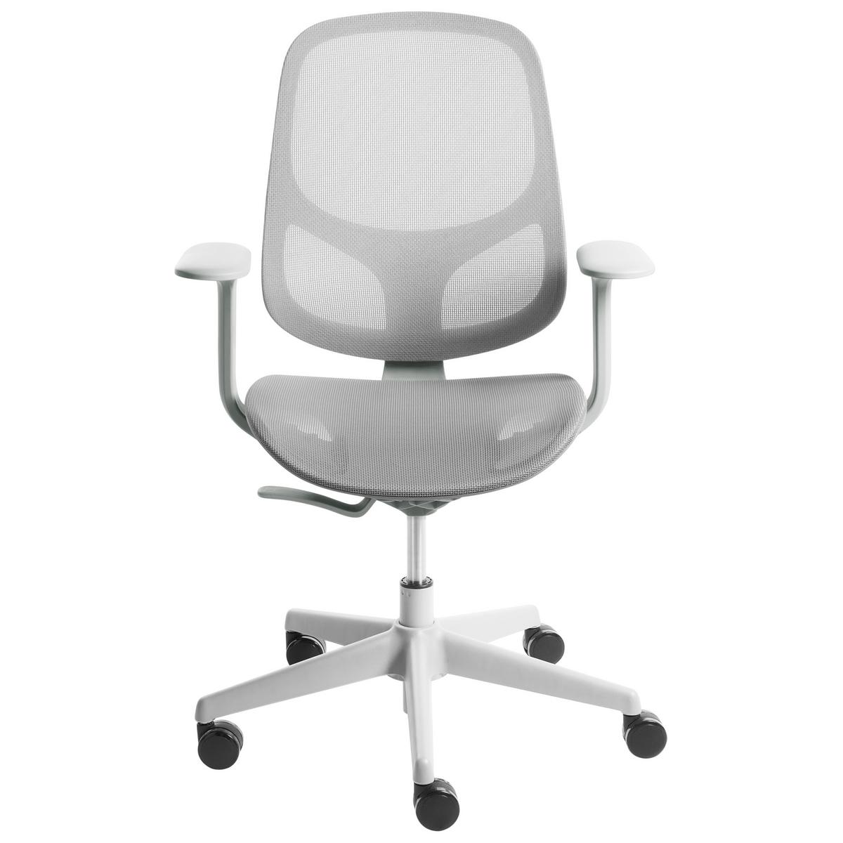 BÜROSTUHL Hellgrau Aeri - Hellgrau, Textil (60/93/60cm) - Beliani