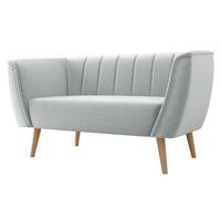 SOFA Pas 2 - Hellgrau/Naturfarben, Holz/Textil (142/75/74cm) - MIRJAN24
